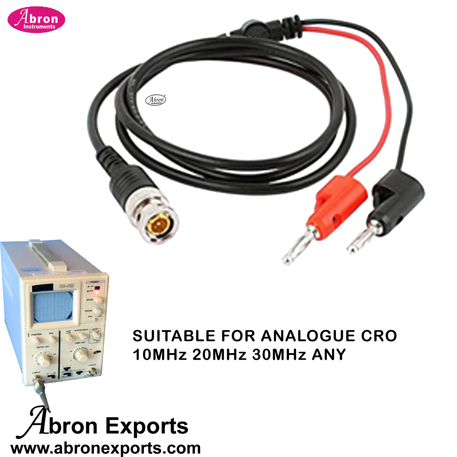 CRO Oscilliscope Spare Probe Cable BNC With Banana Plugs Shielded Wire Electric Abron AE-1344P 